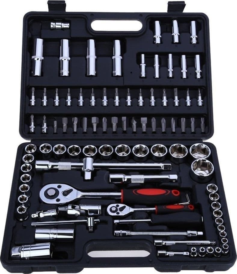 CASSETTA VALIGETTA SET CRICCHETTO 94 PZ KF-94 ACCIAIO CROMO VANADIO 1/2" 1/4" - 5