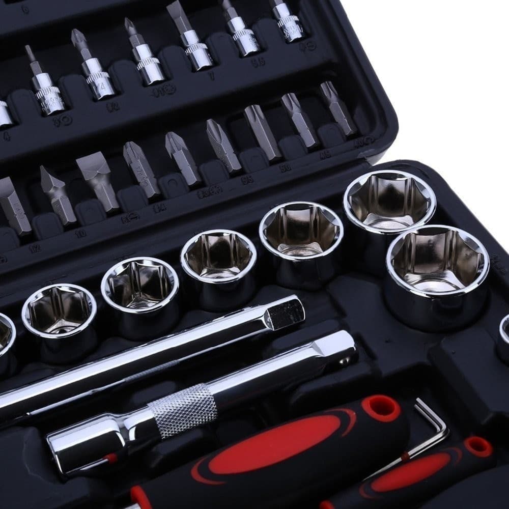 CASSETTA VALIGETTA SET CRICCHETTO 94 PZ KF-94 ACCIAIO CROMO VANADIO 1/2" 1/4" - 6