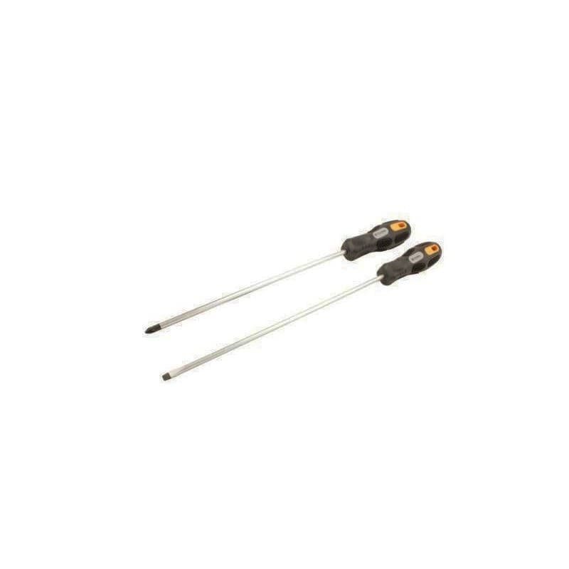 SET 2 CACCIAVITE 1 FISSO 1 STELLA 6x175MM GIRAVITE CON MANICO GOMMA ERGONOMICO - 2