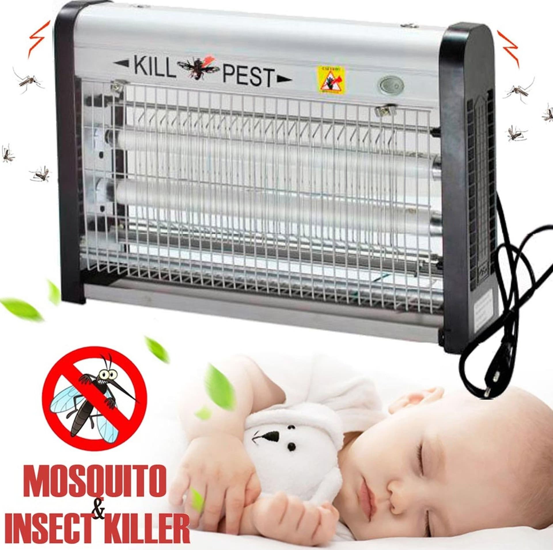 ZANZARIERA ELETTRICA ANTIZANZARE BASSO CONSUMO ENERGETICO 16W 2X LAMPADE UV - 2