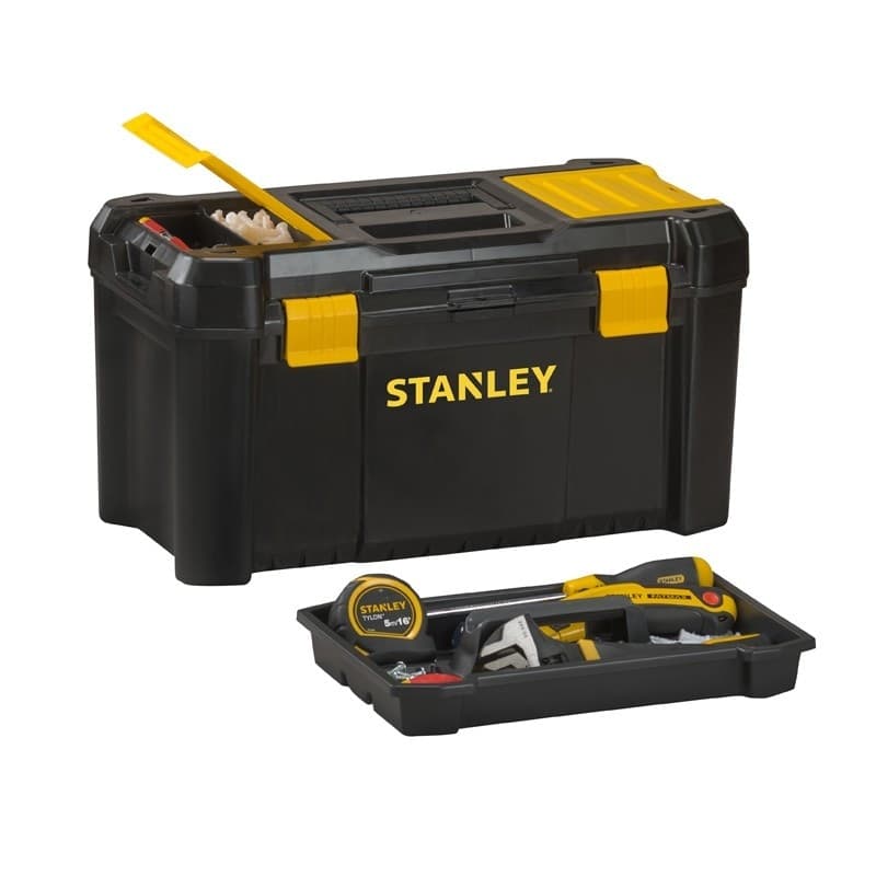 CASSETTA PORTAUTENSILI 2 SCOMPARTI STANLEY IN PLASTICA VALIGETTA ATTREZZI - 3