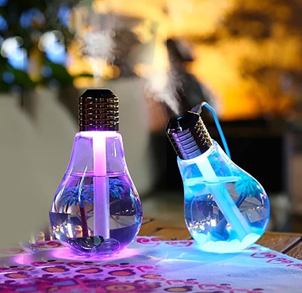 LAMPADINA DIFFUSORE UMIDIFICATORE PER AMBIENTI LED RGB AROMATERAPIA CROMOTERAPIA - 20