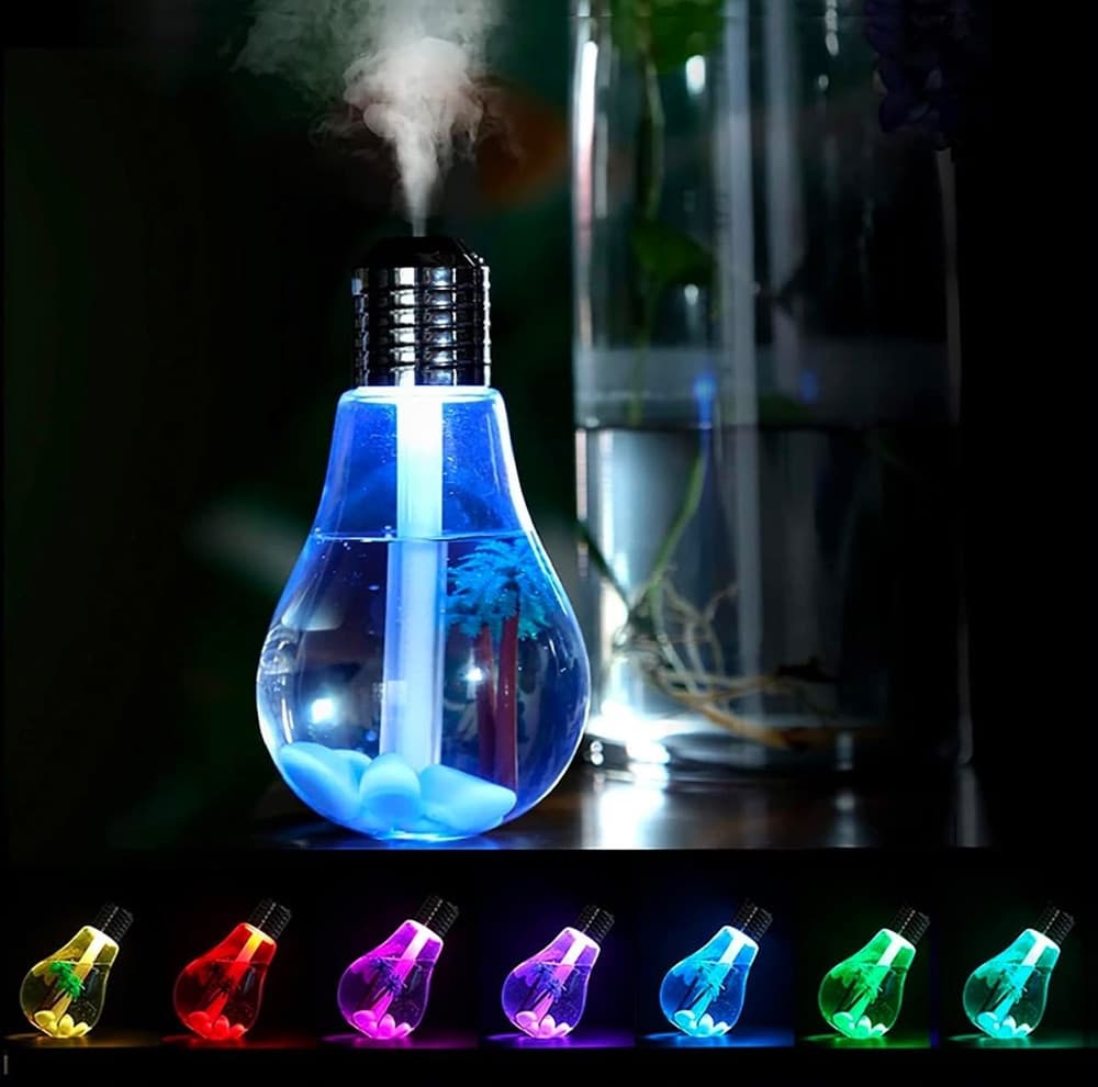 LAMPADINA DIFFUSORE UMIDIFICATORE PER AMBIENTI LED RGB AROMATERAPIA CROMOTERAPIA - 21