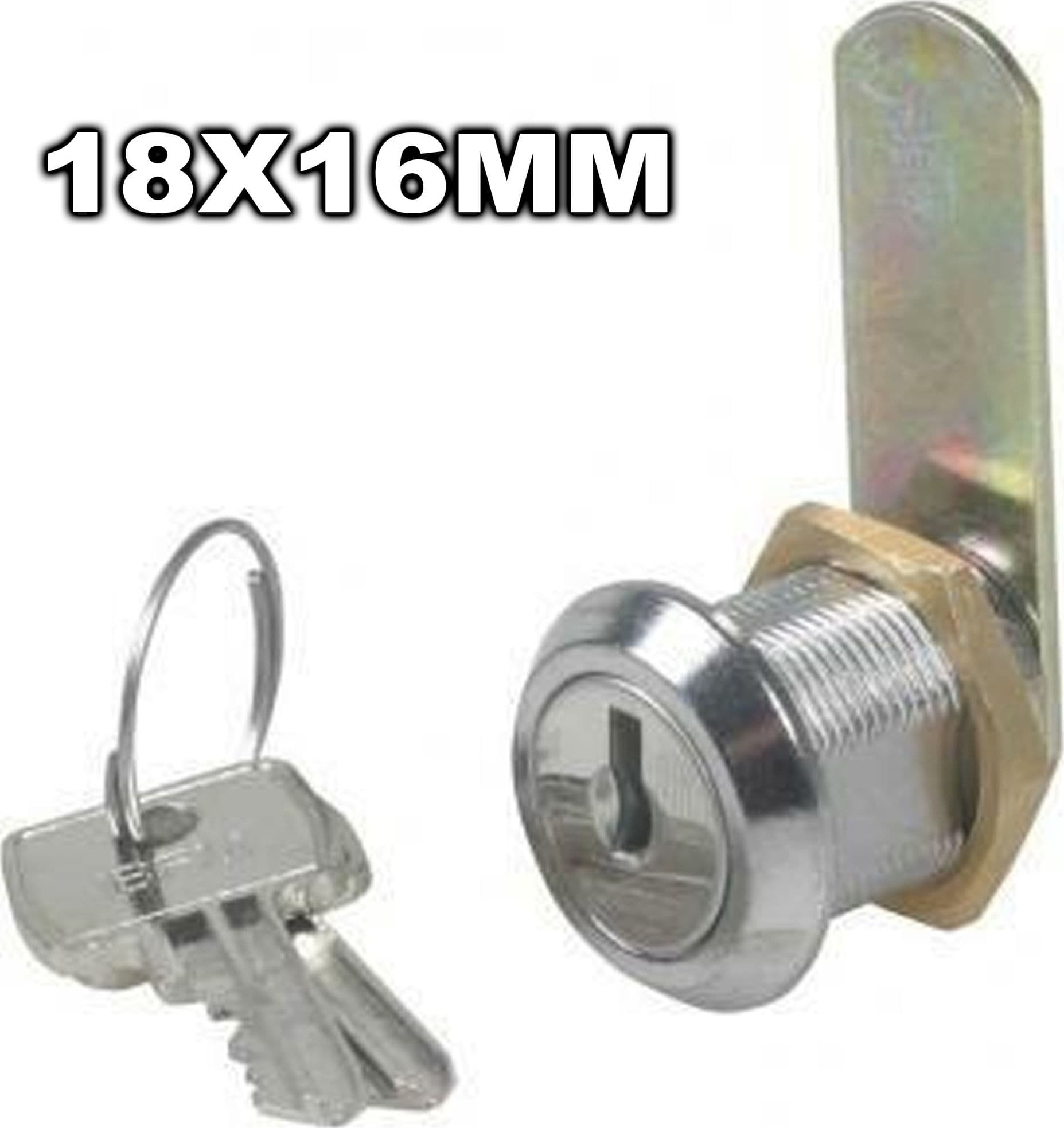 SERRATURA A CILINDRO PER CASELLARI A VITE CASETTE CASSETTI 18X16MM CON 2 CHIAVI