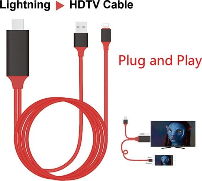 CAVO ADATTATORE VIDEO LIGHTNING USB HDMI HDTV TV PER IPHONE i7 i6 i5