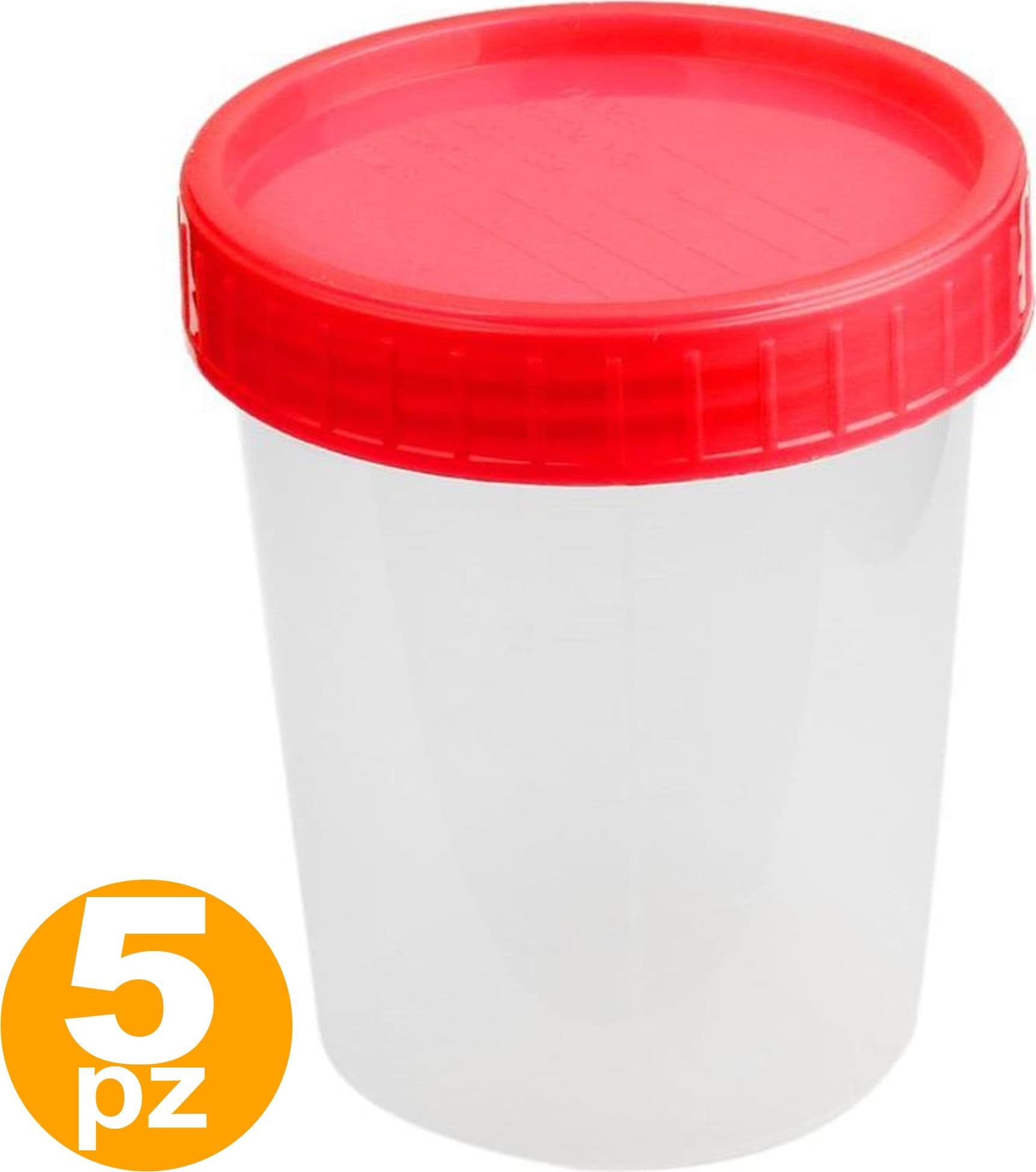 5 CONTENITORE PER ANALISI DELLE URINE STERILE 120 ML CON TAPPO VITE URINOCOLTURA - 2