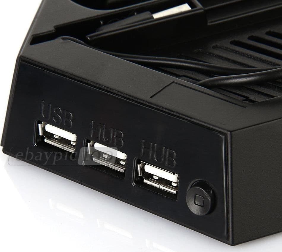 BASE DI RICARICA DOPPIA CON VENTOLA PER PS4 CONSOLE CONTROLLER JOYPAD HUB USB - 3