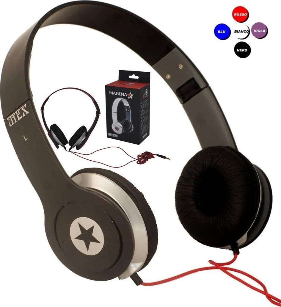 CUFFIE MAGENA D25 STAR STEREO PC MP3 GAME CD DVD IPOD SPORT MUSICA BALOTELLI