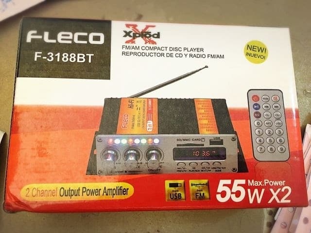 MPLIFICATORE AUDIO AUX USB MP3 CASA AUTO 2 CANALI STEREO 55W BLUETOOTH 3188 BT - 6