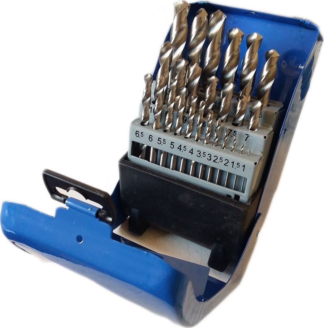 SET 25 PUNTE PER TRAPANO IN TITANIO KIT PUNTE FERRO MISURE 1 A 13 CM + CUSTODIA
