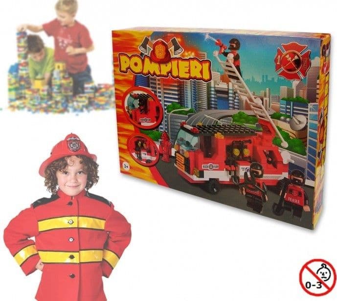PLAYSET COSTRUZIONI POMPERI 170PZ ASSEMBLARE PERSONAGGI VIGILI DEL FUOCO CAMION - 2