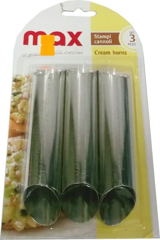 STAMPI CANNOLI E CAKE DESIGN SET 3 PEZZI METALLO ACCESSORI CUCINA KIT DOLCI - 2