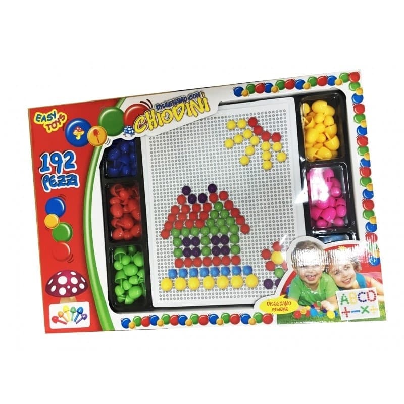 MAGICI CHIODINI PIXEL ART 192 CHIODI PICCOLI MEDI GRANDI BASE TAVOLA GIOCATTOLO