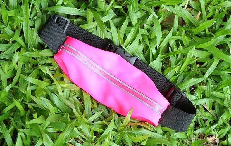 CINTURA CON TASCHE ZIP SPORT BELT MARSUPIO PORTA SMARTPHONE CELLULARI 4,7" - 12