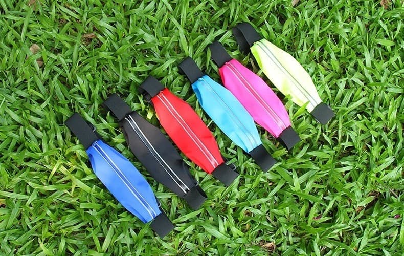 CINTURA CON TASCHE ZIP SPORT BELT MARSUPIO PORTA SMARTPHONE CELLULARI 4,7" - 14