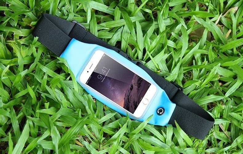 CINTURA CON TASCHE ZIP SPORT BELT MARSUPIO PORTA SMARTPHONE CELLULARI 4,7" - 15