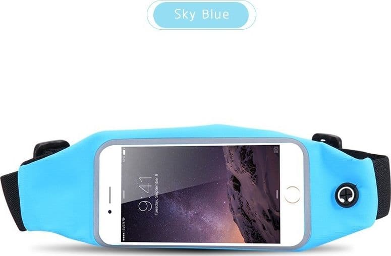 CINTURA CON TASCHE ZIP SPORT BELT MARSUPIO PORTA SMARTPHONE CELLULARI 4,7" - 9