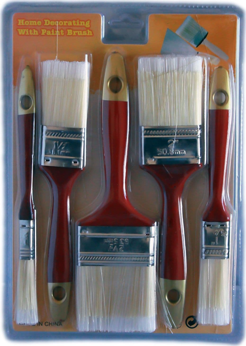 KIT 5 PENNELLI PENNELLO SETOLA LUNGA X PITTURA E SMALTO PITTORE BRICOLAGE - 2