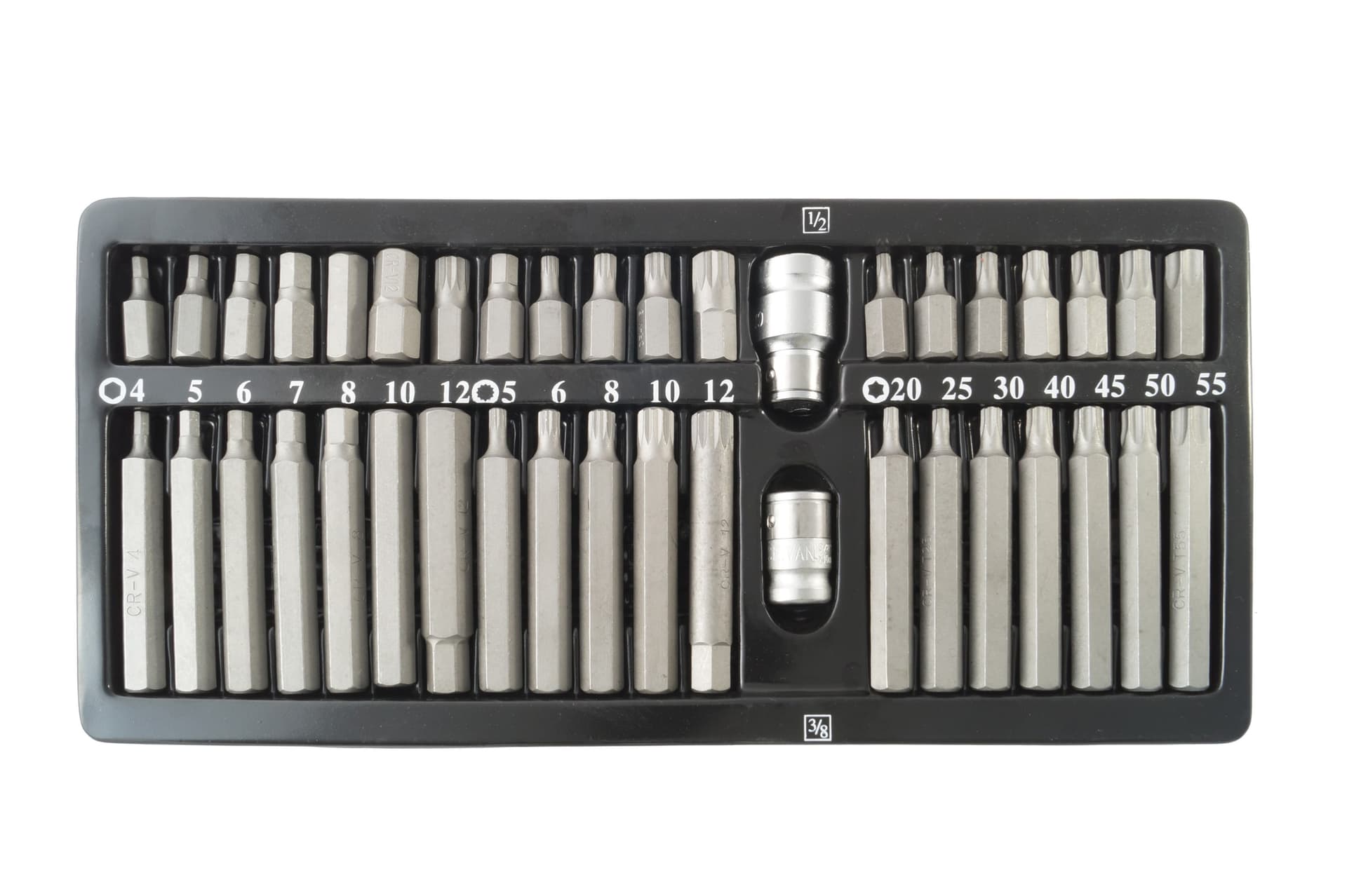 INSERTI CHIAVI BUSSOLE CHIAVI TORX HEX 1/2" 3/8" KIT SET PROFESSIONALE 40 PZ - 2