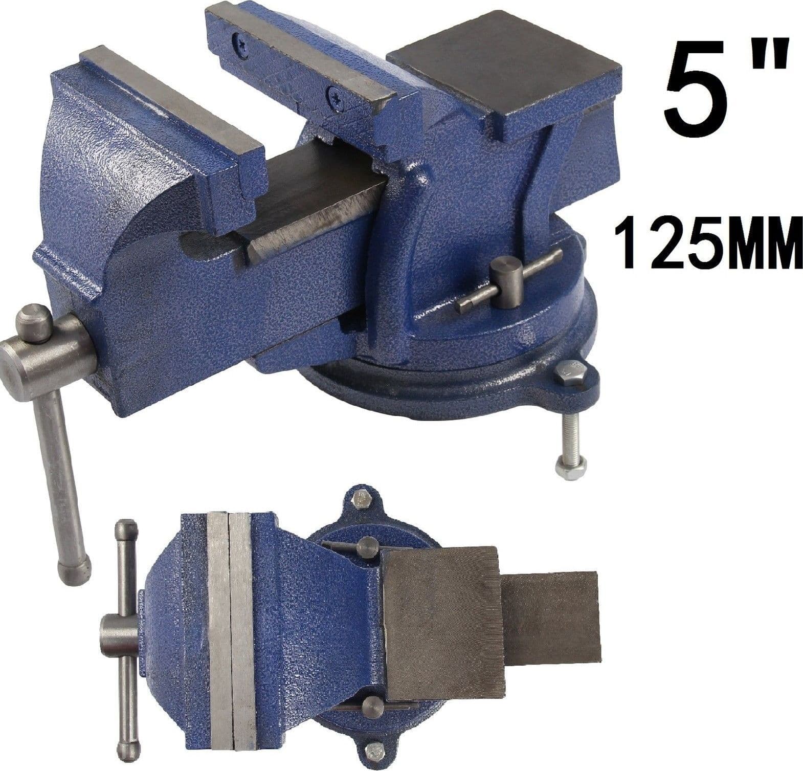 MORSA DA BANCO GIREVOLE 5" 125 mm INCUDINE PROFESSIONALE IN GHISA E ACCIAIO - 7