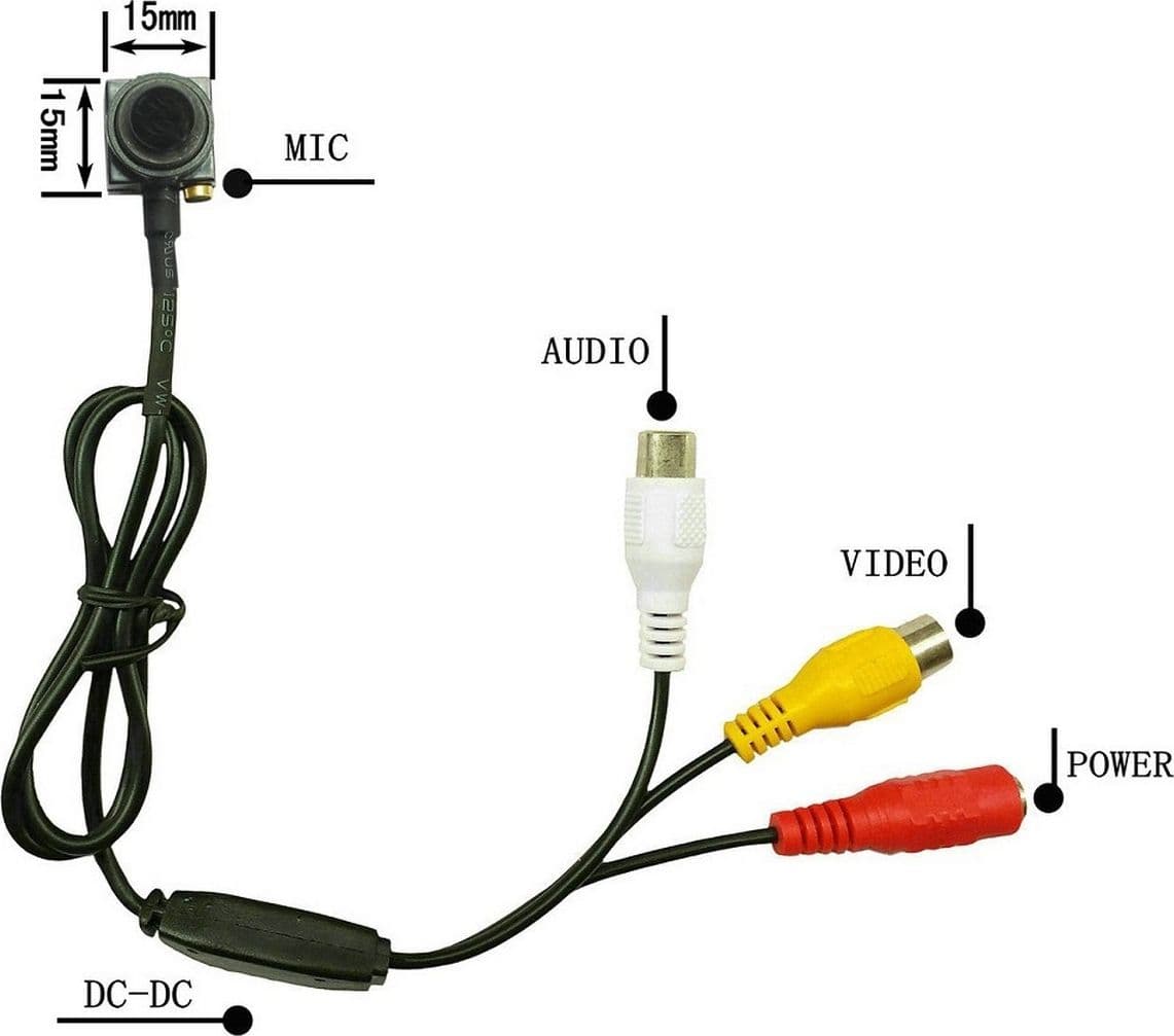 MICRO TELECAMERA MINI CAMERA A COLORI CAM SPIA SPY CON MICROFONO PER AUDIO - 3