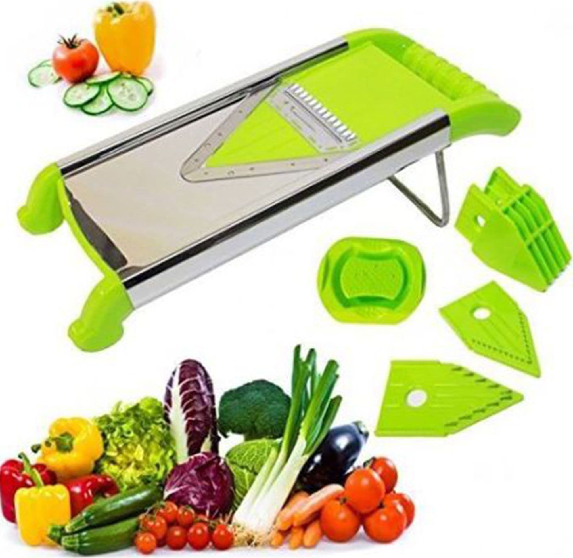 MANDOLINA AFFETTA VERDURE AFFETTATORE MULTIUSO CON LAMA IN ACCIAIO INOX