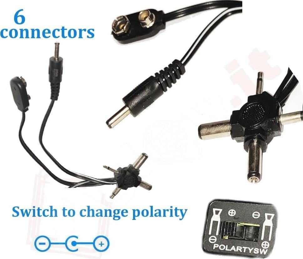 TRASFORMATORE ALIMENTATORE UNIVERSALE 1000mA DA 1.5V A 12V AC DC CONNETTORI ITA - 3