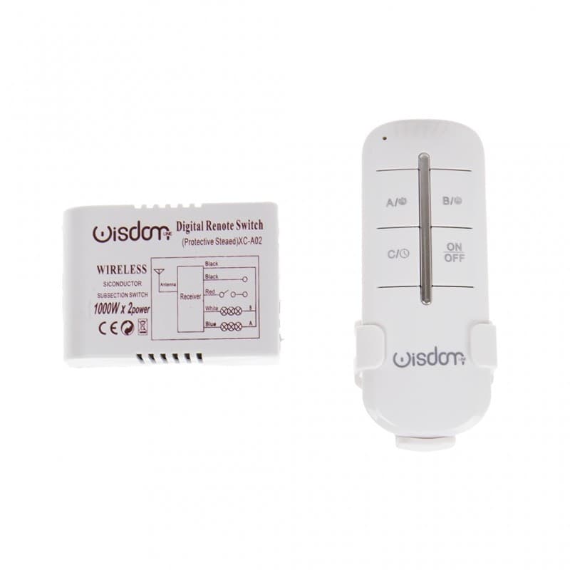 CENTRALINA 2 CANALI + TELECOMANDO WIRELESS WISDOM PER CONTROLLO LUCI LED 1000Wx2 - 2