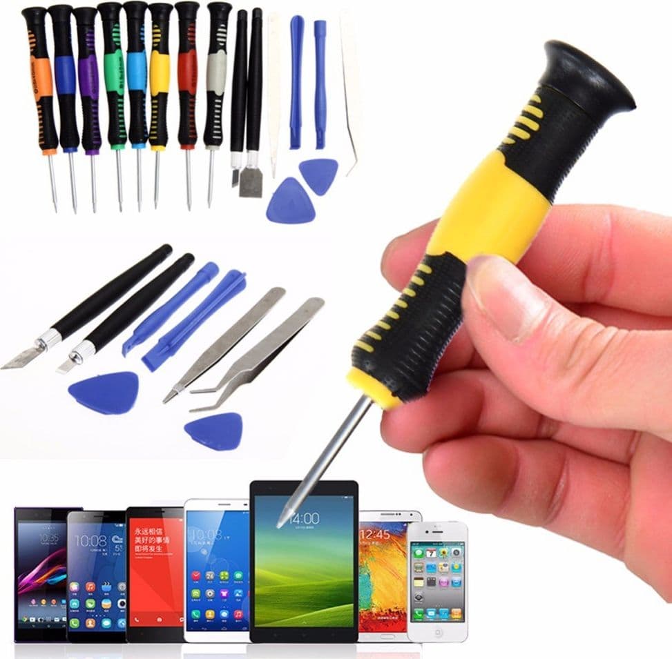 KIT RIPARAZIONE PER SMARTPHONE SET 16 IN 1 PEZZI CACCIAVITI APERTURA LEVE - 4