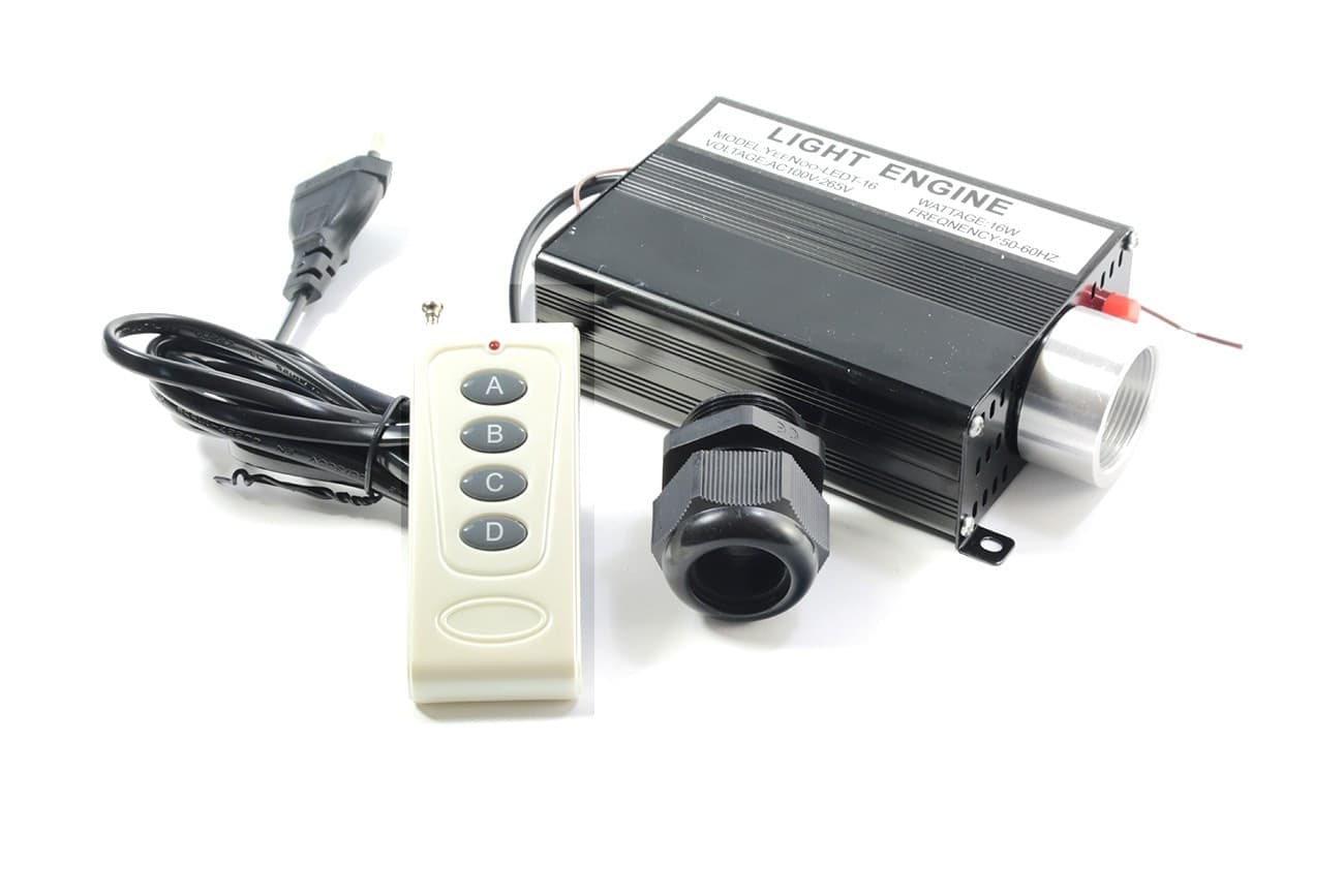 KIT CIELO STELLATO LED MULTICOLORE 16W + ROTOLO DA 1500MT FIBRA OTTICA 16 COLORI - 5