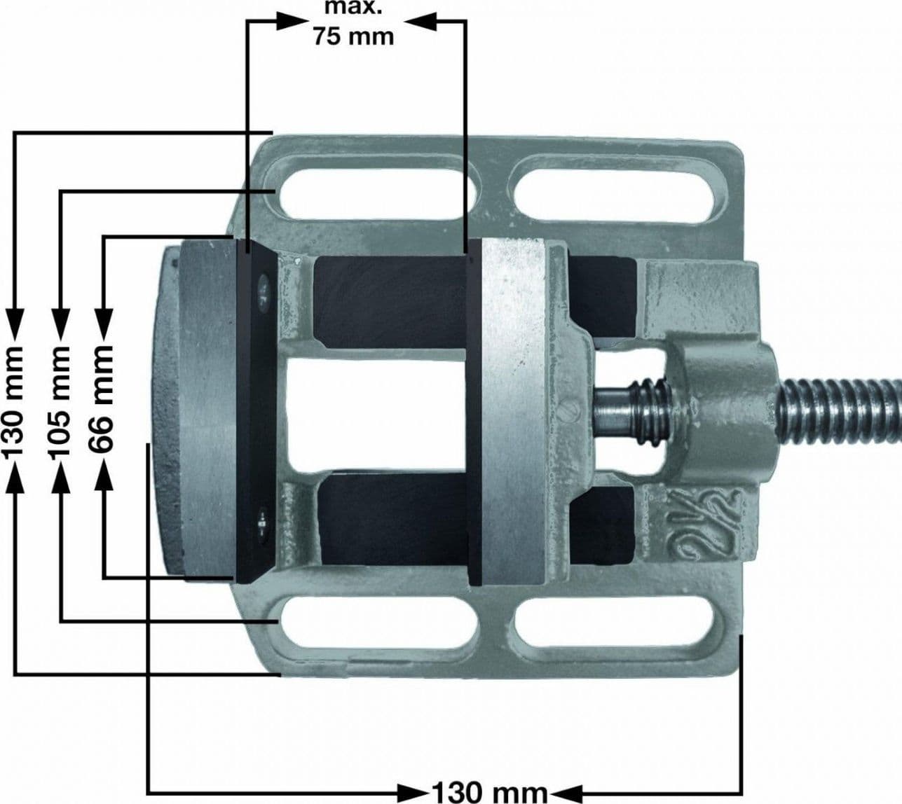 MORSA 75 MM A GANASCE PER TRAPANO A COLONNA MORSA PER TRAPANO COLONNA 75 MM - 4