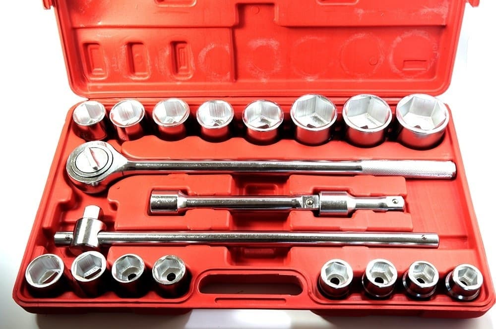 SET CHIAVI A BUSSOLA 3/4 21 PZ. 19-50mm PER CAMION E TRATTORI CHROME VANADIUM - 3