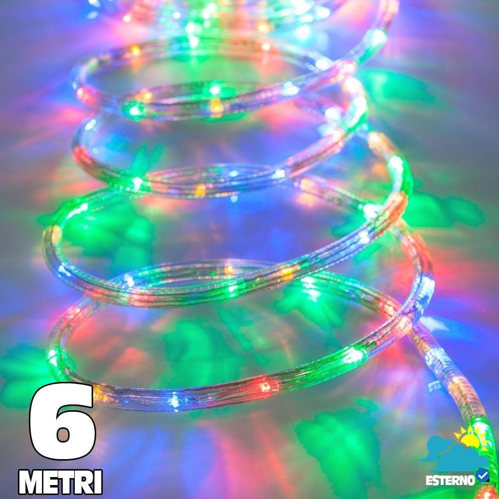TUBO LUMINOSO A 108 LED PER ESTERNO 6 METRI DI LUCI MULTICOLOR CON CONTROLLER - 2