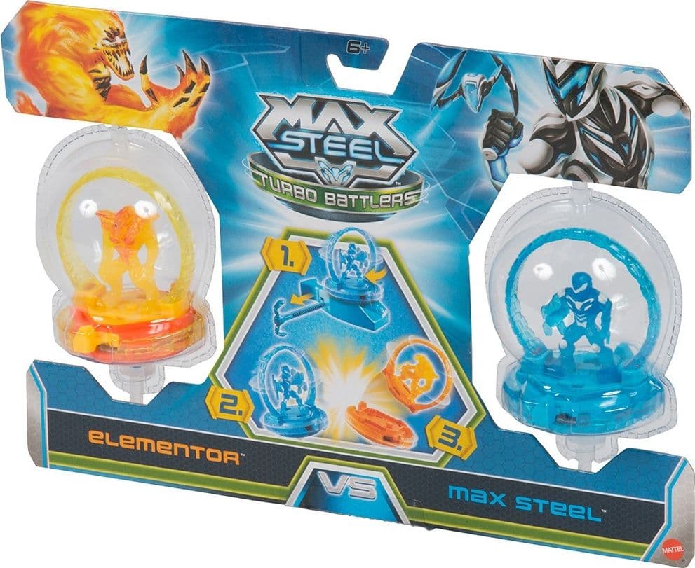 MAX STEEL TURBO BATTLERS MAX DREDD EFFETTO LUMINOSO ELEMENTOR VS MAX STEEL SFIDE - 2