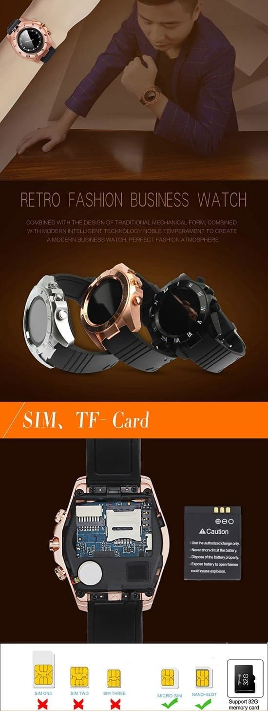 SMARTWATCH ROUND BLUETOOTH PEDOMETRO ANDROID TOUCH SCREEN DA POLSO - 2