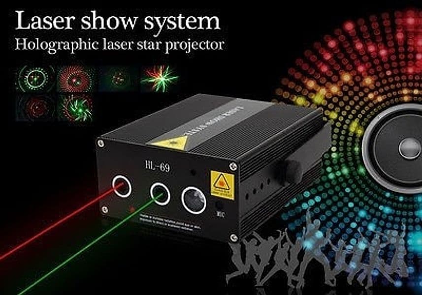 PROIETTORE MINI DOPPIO LASER EFFETTO LUCI PER DISCO DISCOTECA LUCE ROSSA VERDE - 5
