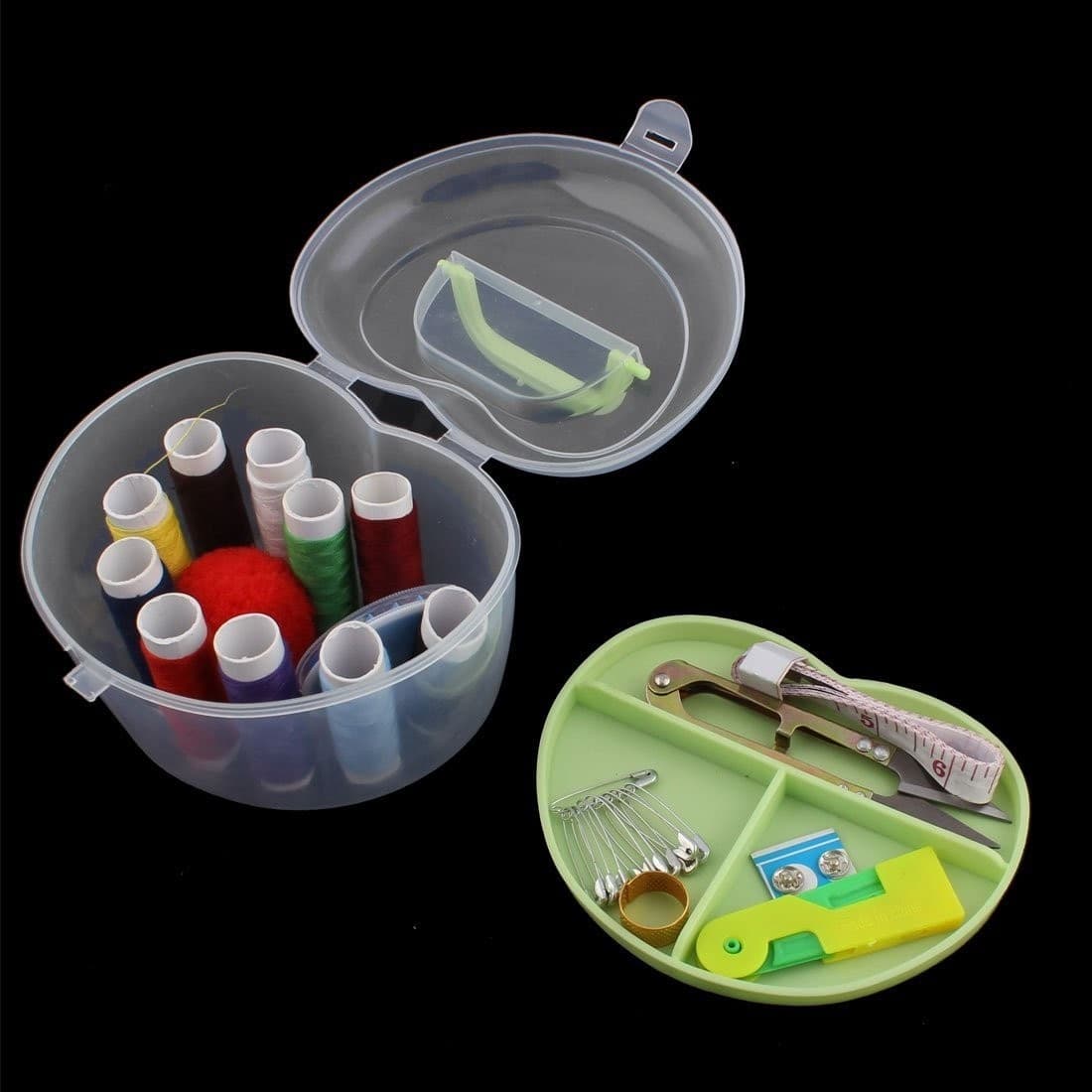 KIT IN PLASTICA A FORMA DI CUORE PER CUCIRE DA VIAGGIO NECESSARY KIT CUCITO - 2