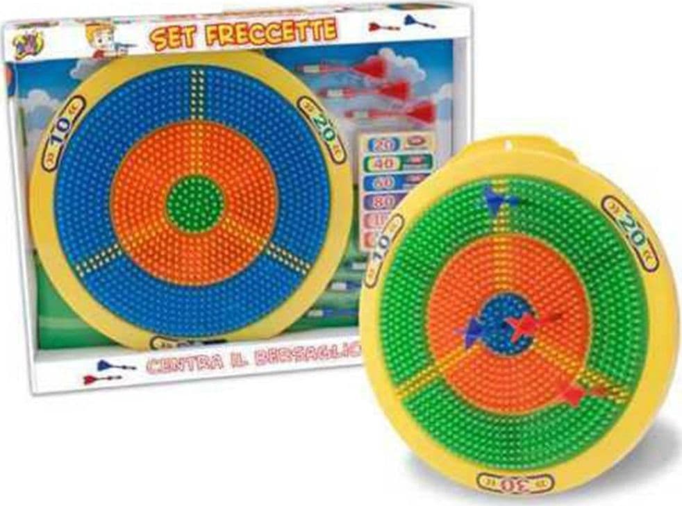 DARDO DARDI BERSAGLIO GIOCO TIRASSEGNO CON 6 FRECCETTE A INCASTRO DIAMETRO 30 CM