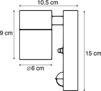 APPLIQUE LAMPADA DA PARETE CORPO IN ALLUMINIO CON SENSORE MOVIMENTO GU10 IP44 - 6