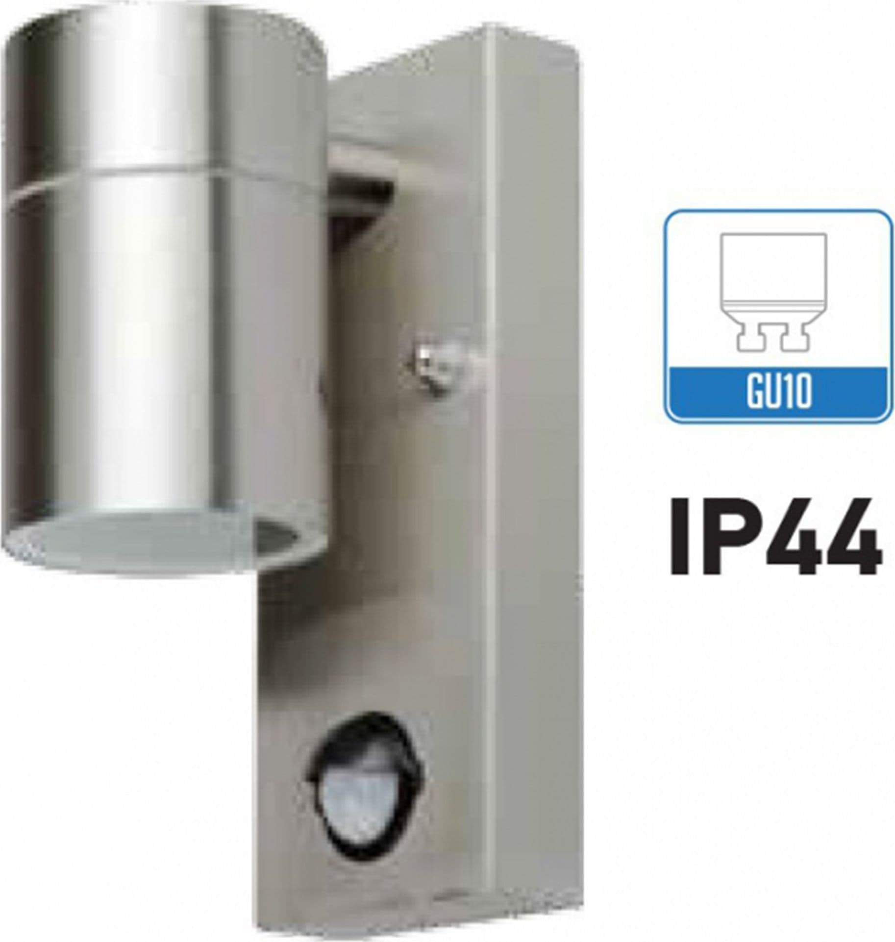 APPLIQUE LAMPADA DA PARETE CORPO IN ALLUMINIO CON SENSORE MOVIMENTO GU10 IP44 - 10