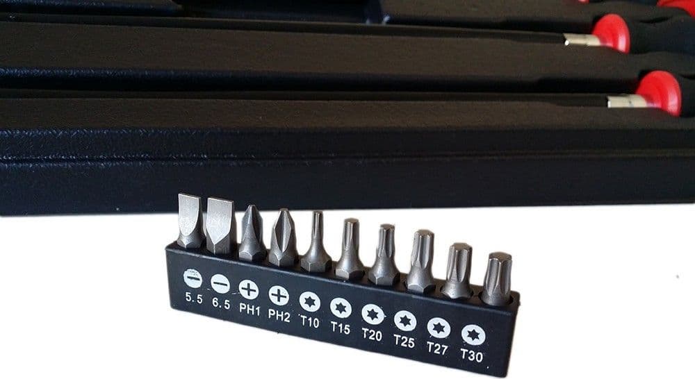 SET 3 PZ CACCIAVITI EXTRA LUNGHI FLESSIBILI CON INNESTI PER AUTO OFFICINE 500mm - 4