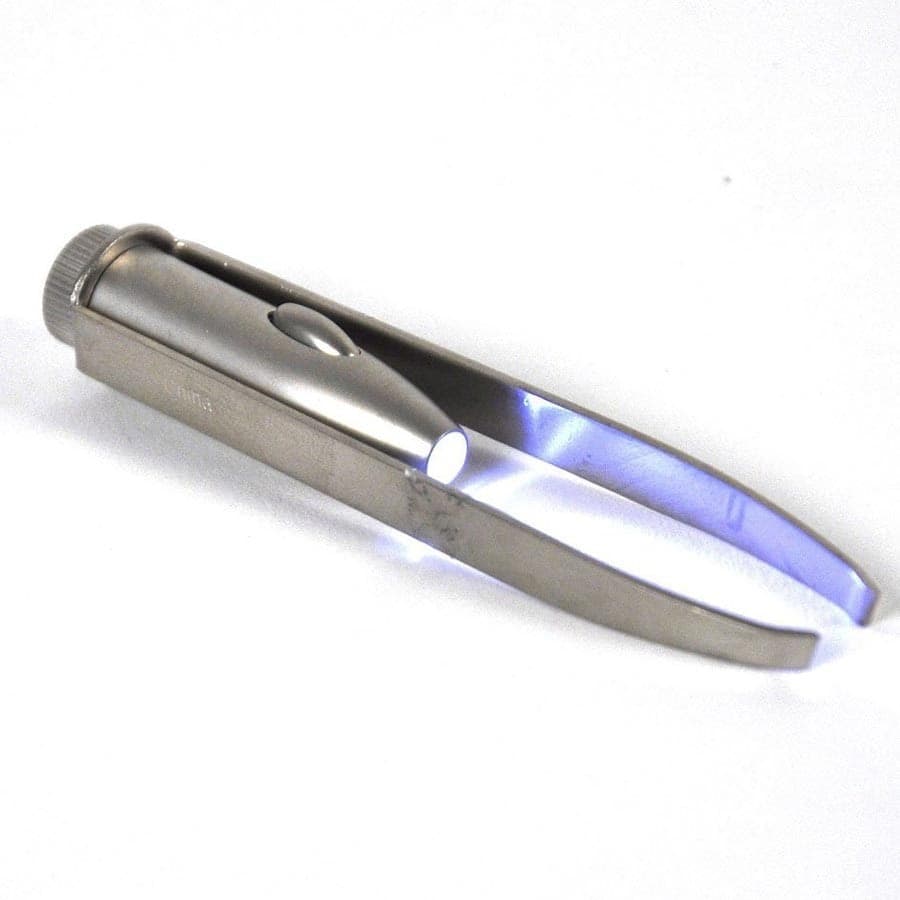PINZA PINZETTA PER SOPRACCIGLIE IN ACCIAIO CON LUCE LED LUNGA 9 CM - 3