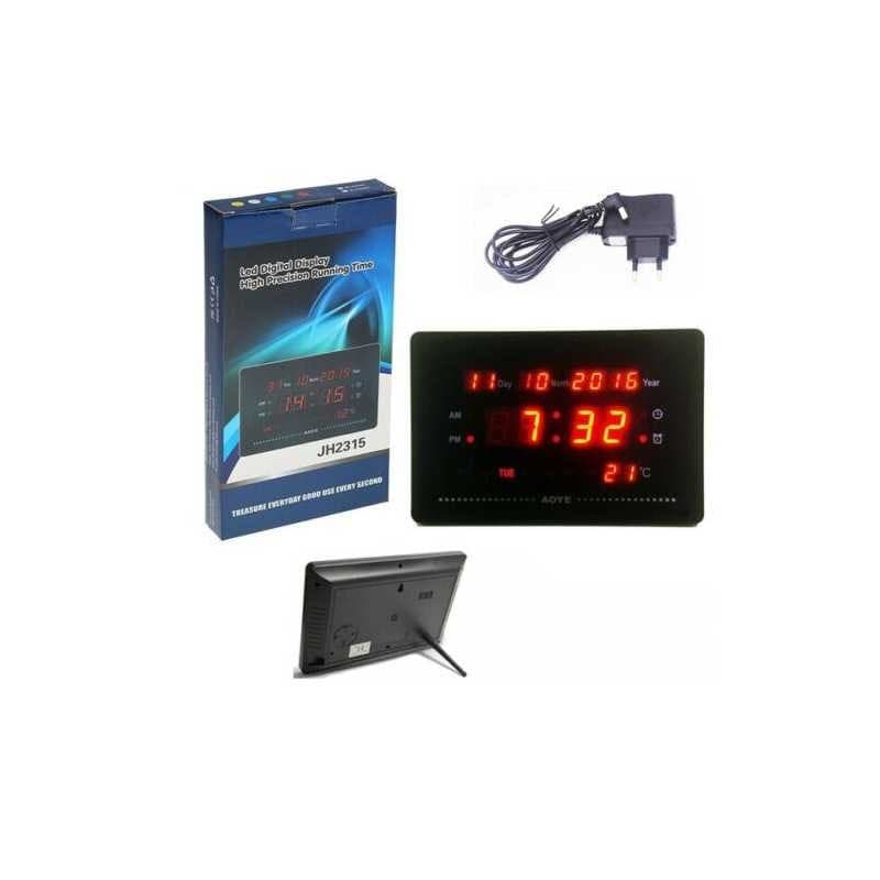 OROLOGIO DIGITALE DA PARETE MURO A LED DATARIO SVEGLIA TEMPERATURA JH-2315L - 4
