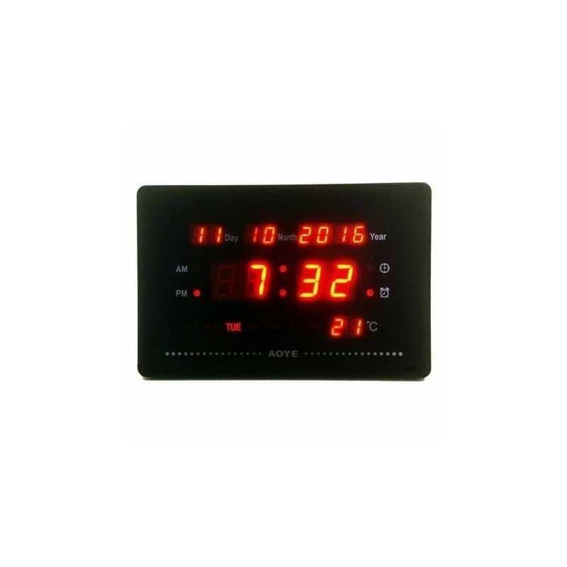 OROLOGIO DIGITALE DA PARETE MURO A LED DATARIO SVEGLIA TEMPERATURA JH-2315L - 5