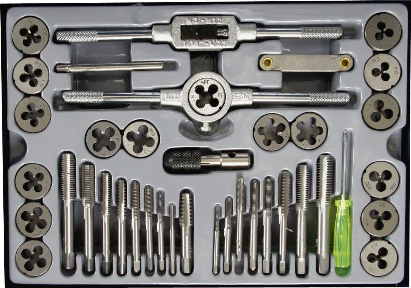 KIT FILIERA 40 PZ PROFESSIONALE MASCHI E FEMMINE KIT FILIERE 40 PZ IN VALIGIA - 2