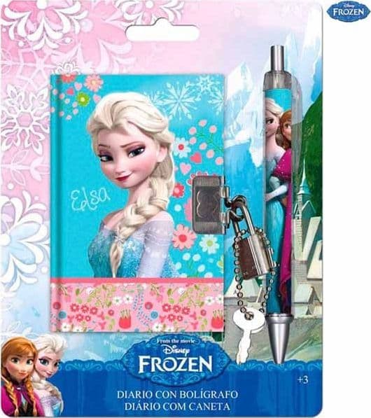 MINI DIARIO TACCUINO CON LUCCHETTO+PENNA ABBINATA SCUOLA DISNEY FROZEN - 1