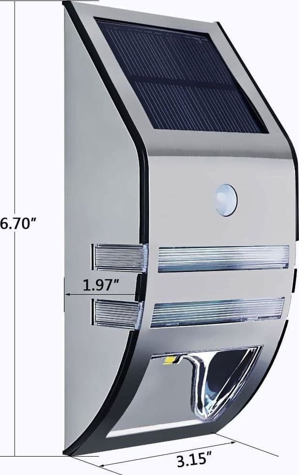 SEGNAPASSI LAMPADA LUCE LED CON PANNELLO SOLARE RICARICABIL SENSORE CREPUSCOLARE - 7