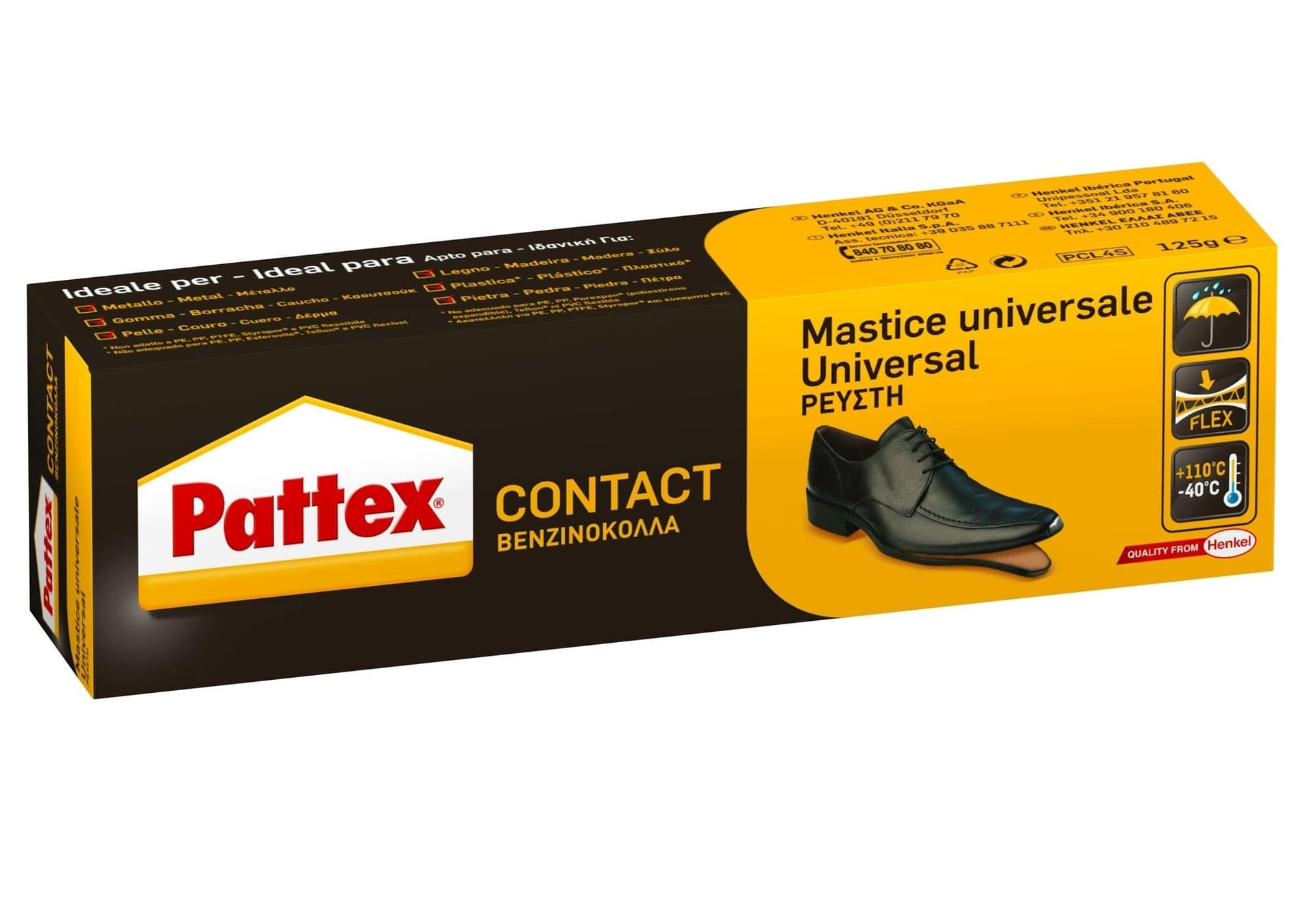 COLLA MASTICE UNIVERSALE PER GOMMA CUOIO SUGHERO LEGNO STOFFA PATTEX CONTACT 50 - 2