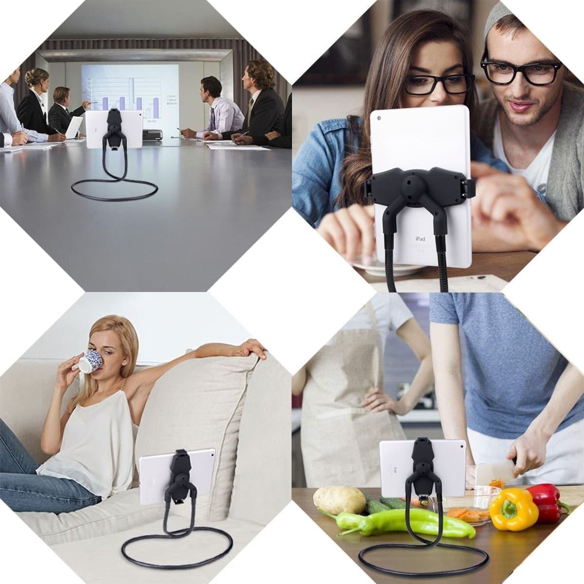 STAND SUPPORTO FLESSIBILE UNIVERSALE PER TABLET TAB 6"-10" LAZY HOLDER 360°