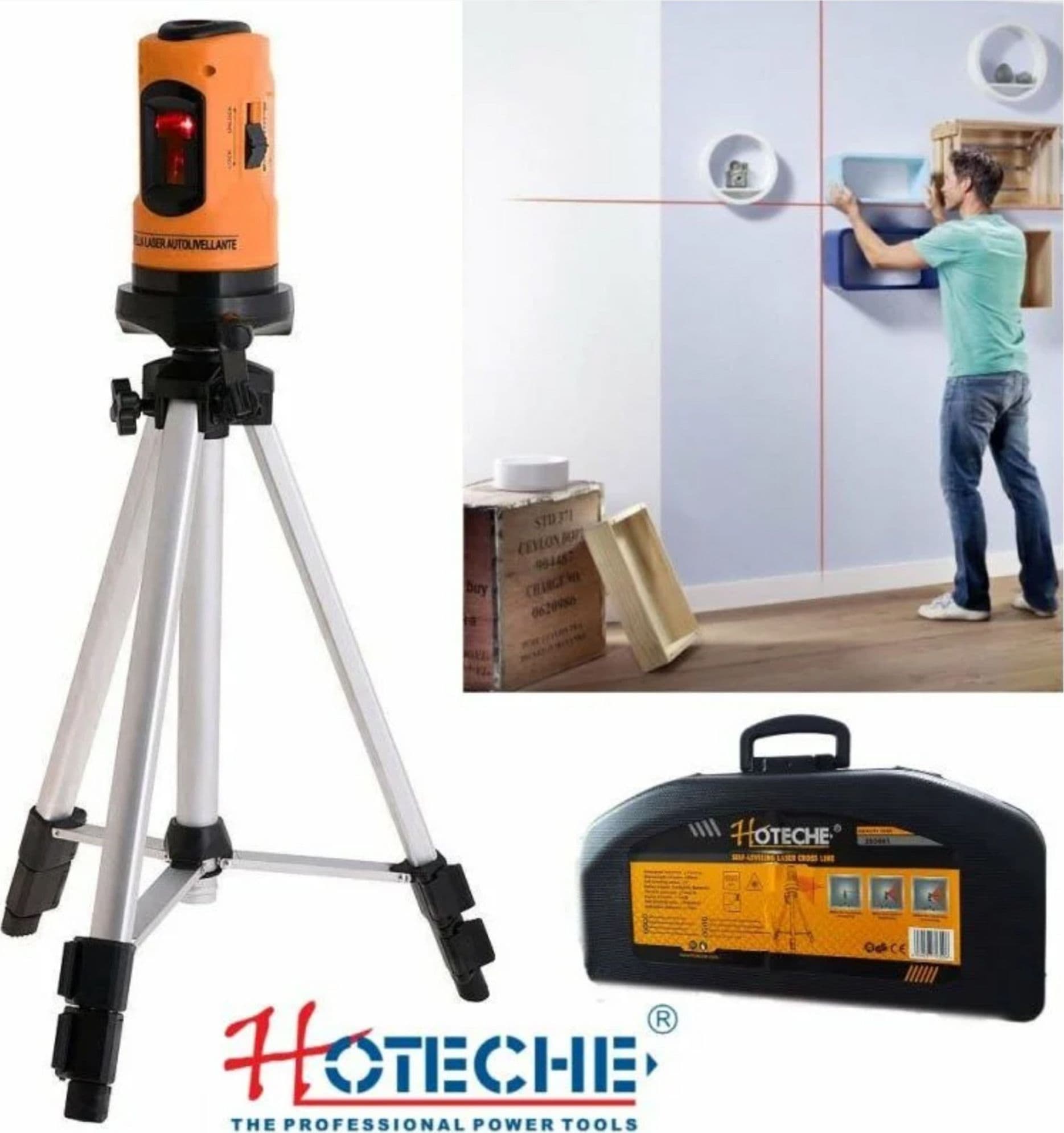 LIVELLA LASER AUTO LIVELLANTE A 10 MT CON TREPPIEDE E VALIGETTA PROFESSIONALE - 3